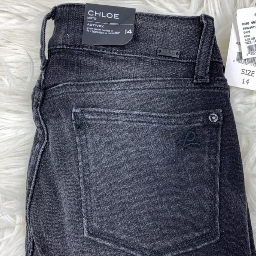 𝅺DL1961 Chloe Moto Skinny Jeans Girl 14 Torque - Picture 4 of 7